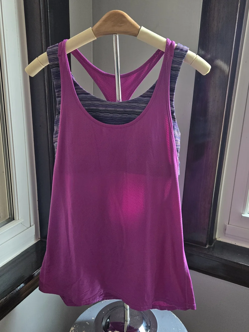 Lululemon Sport Support Tank Ultra Violet Space Dye Twist Multi Bra Combo Sz 6